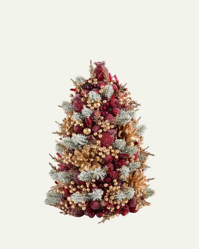 12" Glittering Garnet Tree Tabletop Decoration